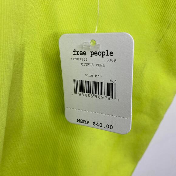 Free People Movement Womens Bodysuit Size M/L NWT Lime Geen Fitted V Neck - Picture 8 of 10